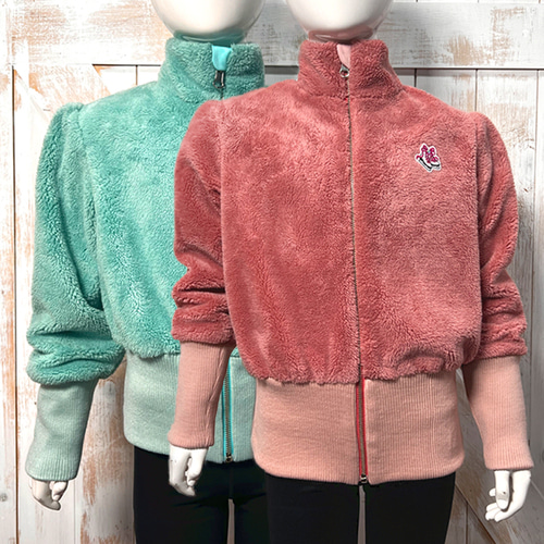 [QMI] JI20 reversible fleece zip-up, figure warm up jacket, skating practice suit, cubic jacket