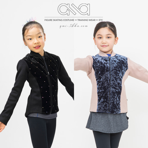 [QMI] JI01 quilted lip zip-up, figure clothes, figure skating, skating practice clothes