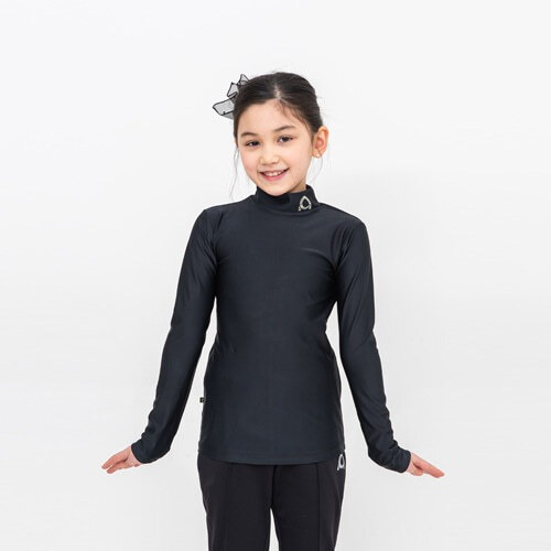 [QMI] LS01 QLタートルネックTシャツ、機能性保温フィギュアTシャツスケート練習服、キュミインターナショナル