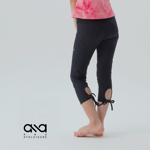 [QMI Qmi Athleisure] Kids Girls Yoga Wear Plain Ribbon Leggings Toddler Training Sportswear Bottoms lg04